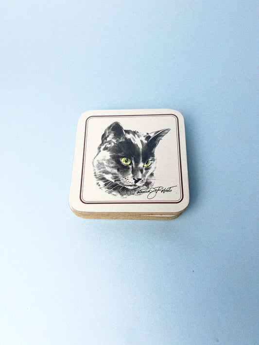 Vintage 80's Cat Cork Coasters