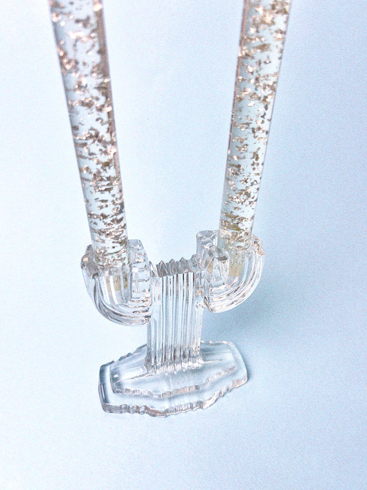 Vintage 'Anchor Hocking' Queen Mary Saguaro Cactus Art Deco Taper Candle Holder