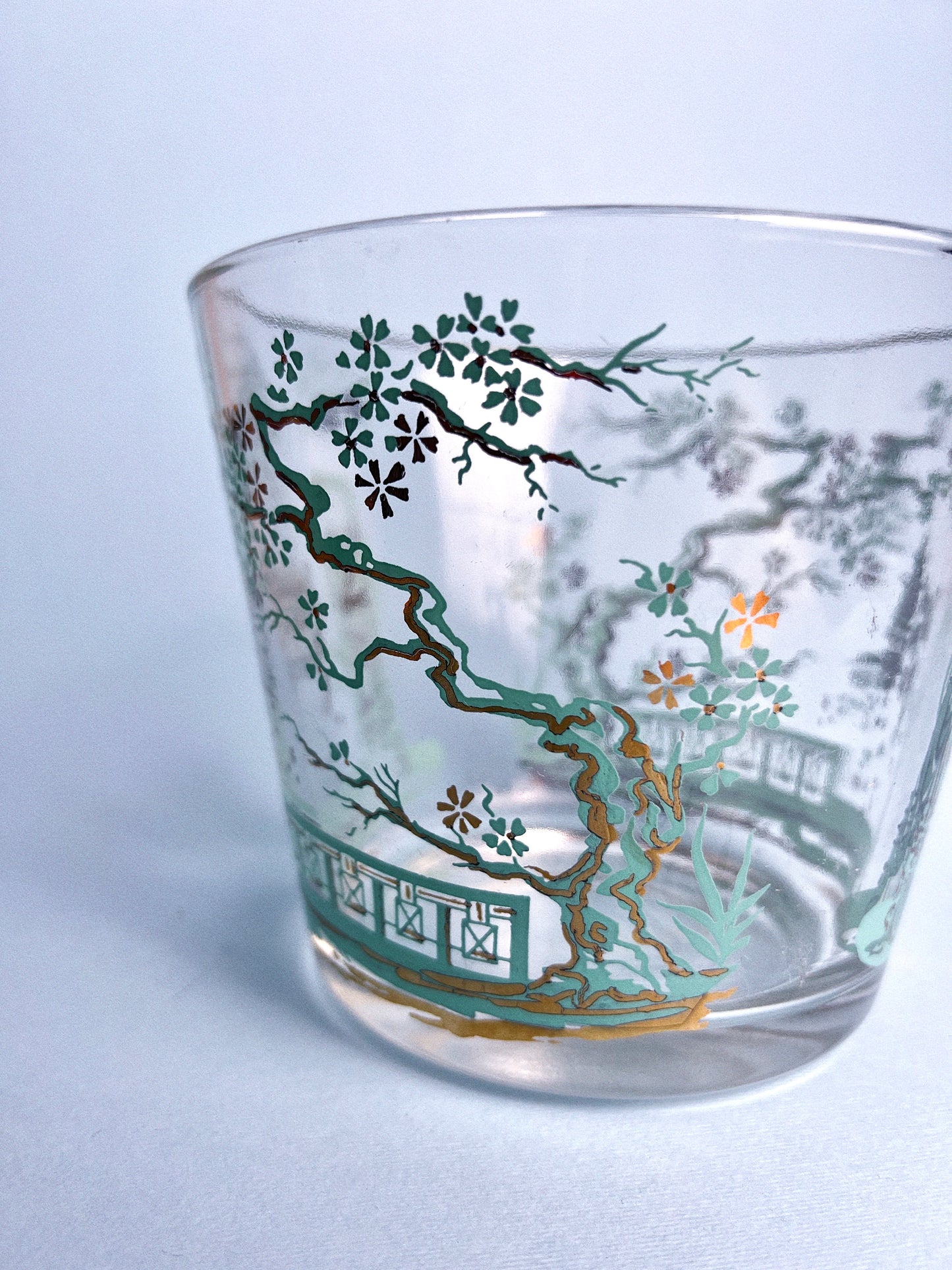 Vintage MCM Geisha Glass Ice Bucket