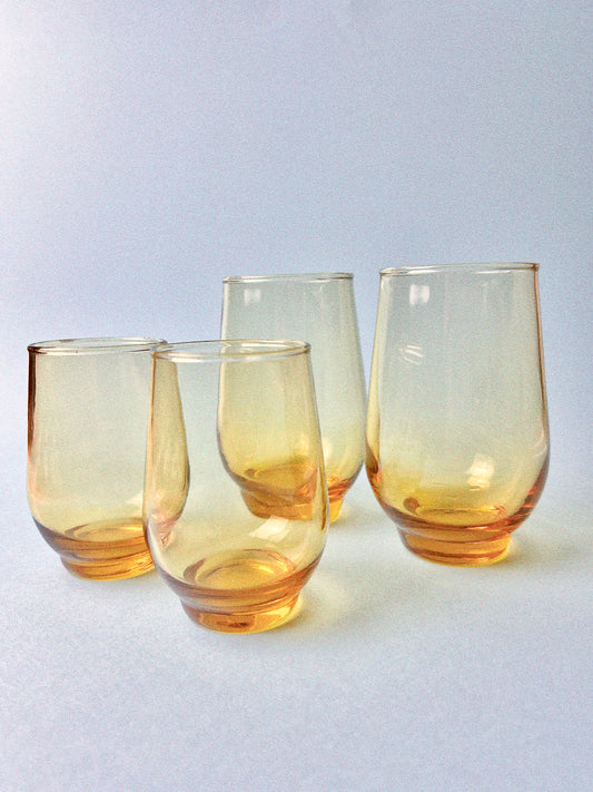 Vintage Libbey Tempo Glasses, Set of 2 | Amber