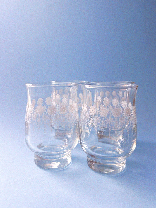 Vintage Daisy Chain Juice Glasses, Set of 4 | Dominion Glass