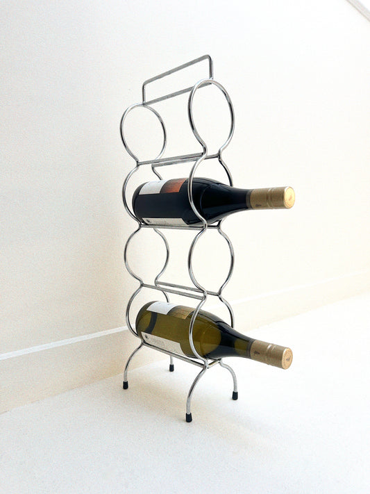 Vintage Chrome Wine Rack