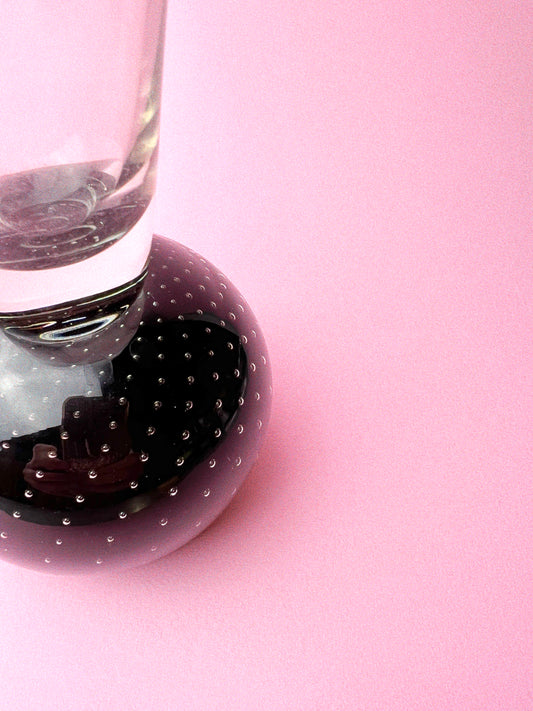 Vintage Controlled Bubble Base Vase | Black
