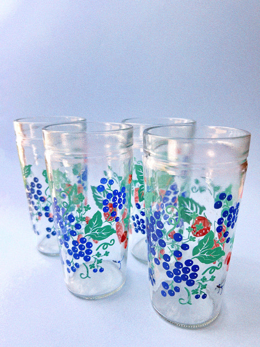 Strawberry Jelly Jar Tumblers, Set of 4