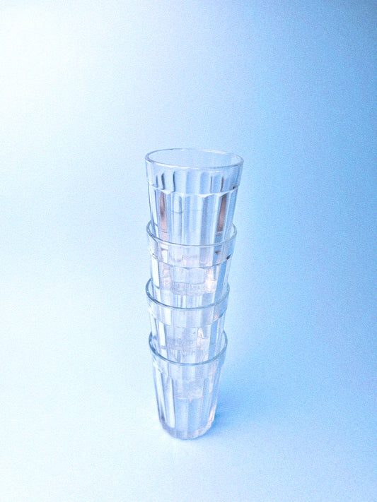 Vintage Clear Faceted Dominion Glasses, Set of 4