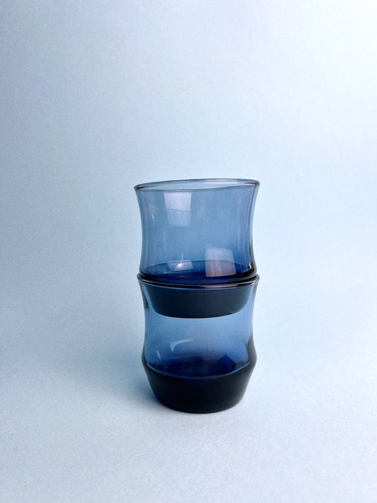 Vintage Libbey 'Apollo' Smoked Blue Glasses, Set of 6