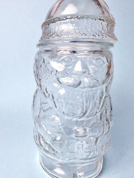 Vintage Libbey Glass Santa Claus Jar