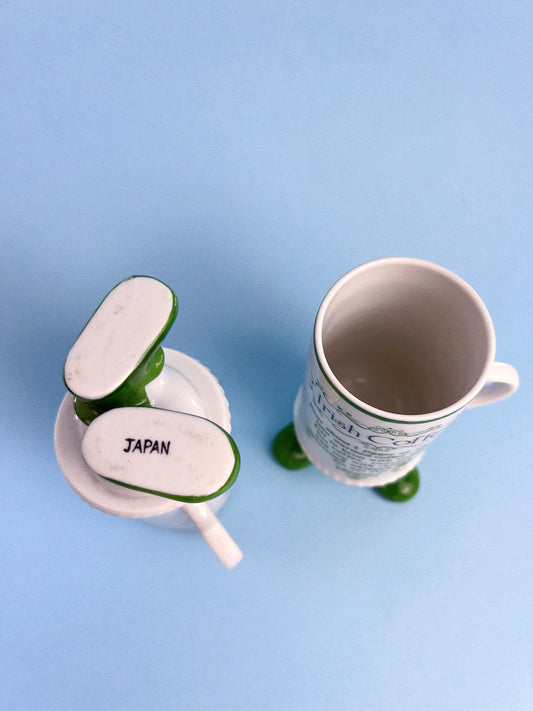 Vintage Irish Coffee Footed Mug, Set of 2