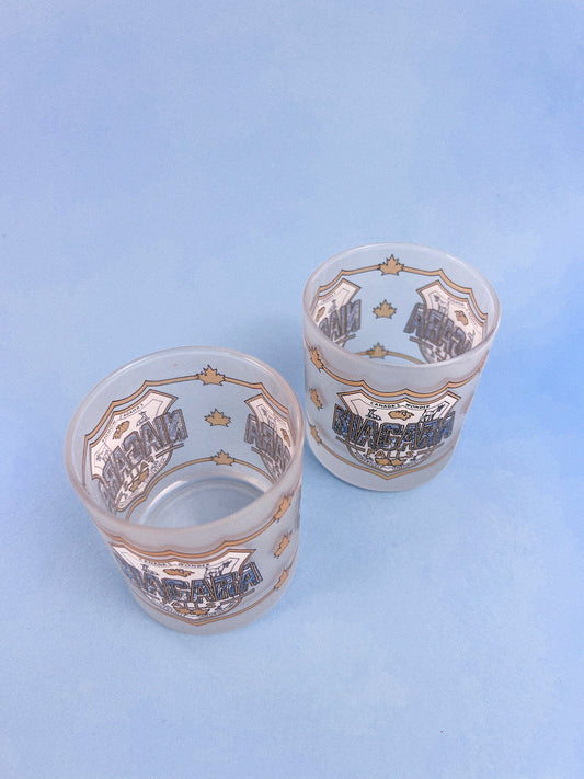 Vintage Niagara Falls Souvenir Rocks Glasses, Set of 2 | Made in Canada