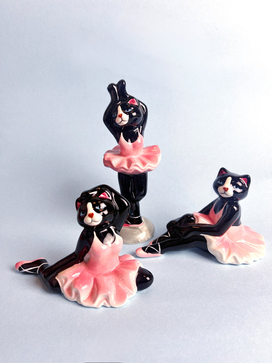 Vintage 'Giftcraft' Ballet Cats, Set of 3