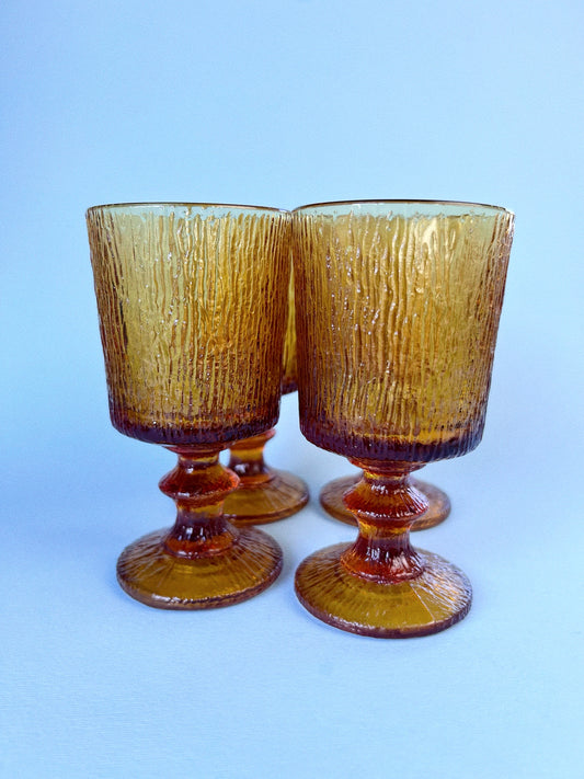 Ravenhead Siesta Amber Goblets, Set of 4