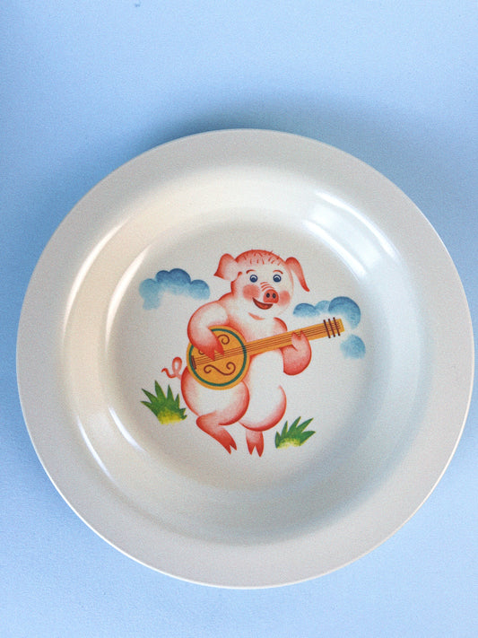 Vintage Banjo Piggy Remond Melamine Plate