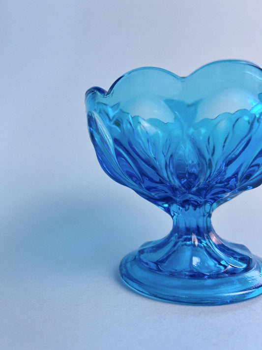 Vintage Blue Fairfield Dessert Compote Dish | Anchor Hocking