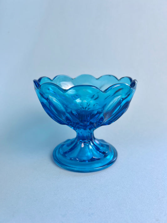 Vintage Blue Fairfield Dessert Compote Dish | Anchor Hocking