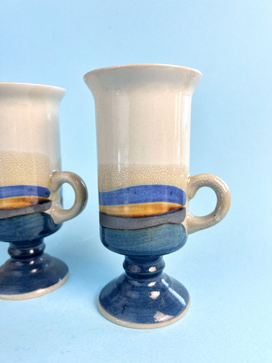 Vintage 'Otagiri' Irish Coffee Ceramic Footed Mugs, Set of 2
