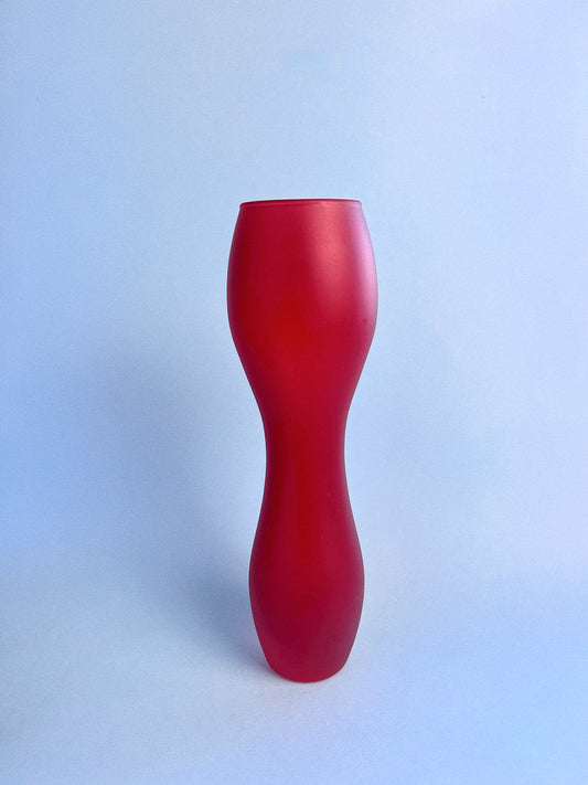 Vintage IKEA Red Glass Vase | 1990s Scandinavian
