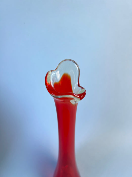 Three Foil Flame Orange - Persimmon Viking Swung Vase