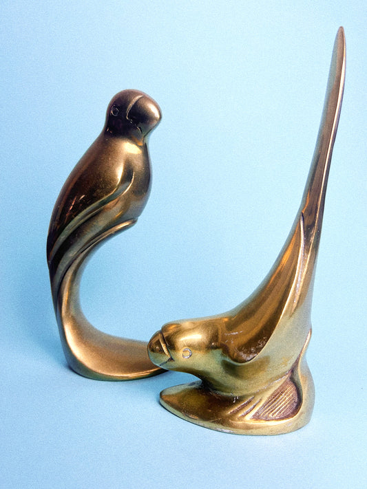 Vintage Dolbi Cashier Brass Birds, Set of 2