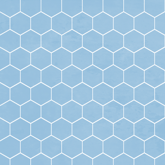Hex Tile Panel Roll | Whispering Blue