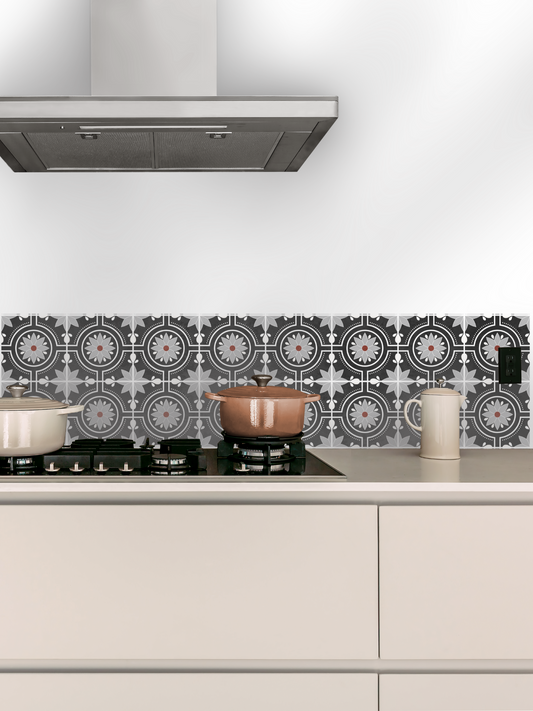 Camellia Sticker Tile | Providence Charcoal