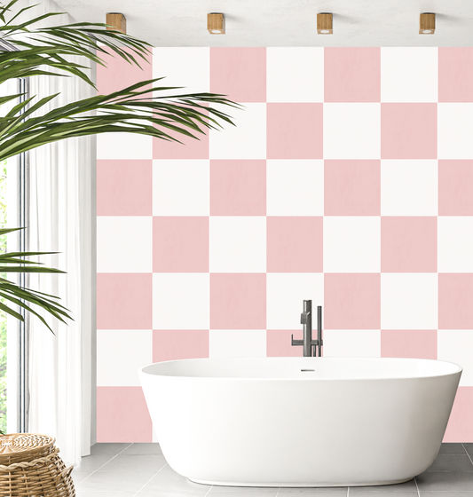 Checkerboard Sticker Tile | Carnation