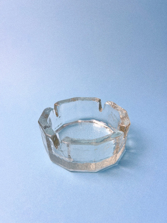 Vintage Ice Glass Ashtray