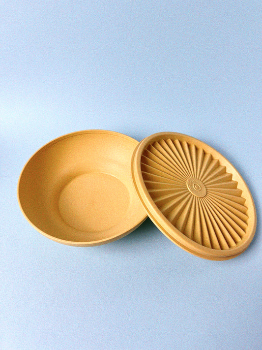 Vintage Tupperware Cereal / Salad Bowl with Lid | Harvest Gold