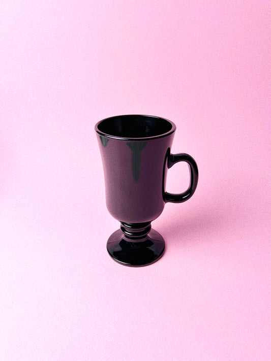 Vintage Libbey Footed Irish Coffee Glasses, Set of 2 | Black