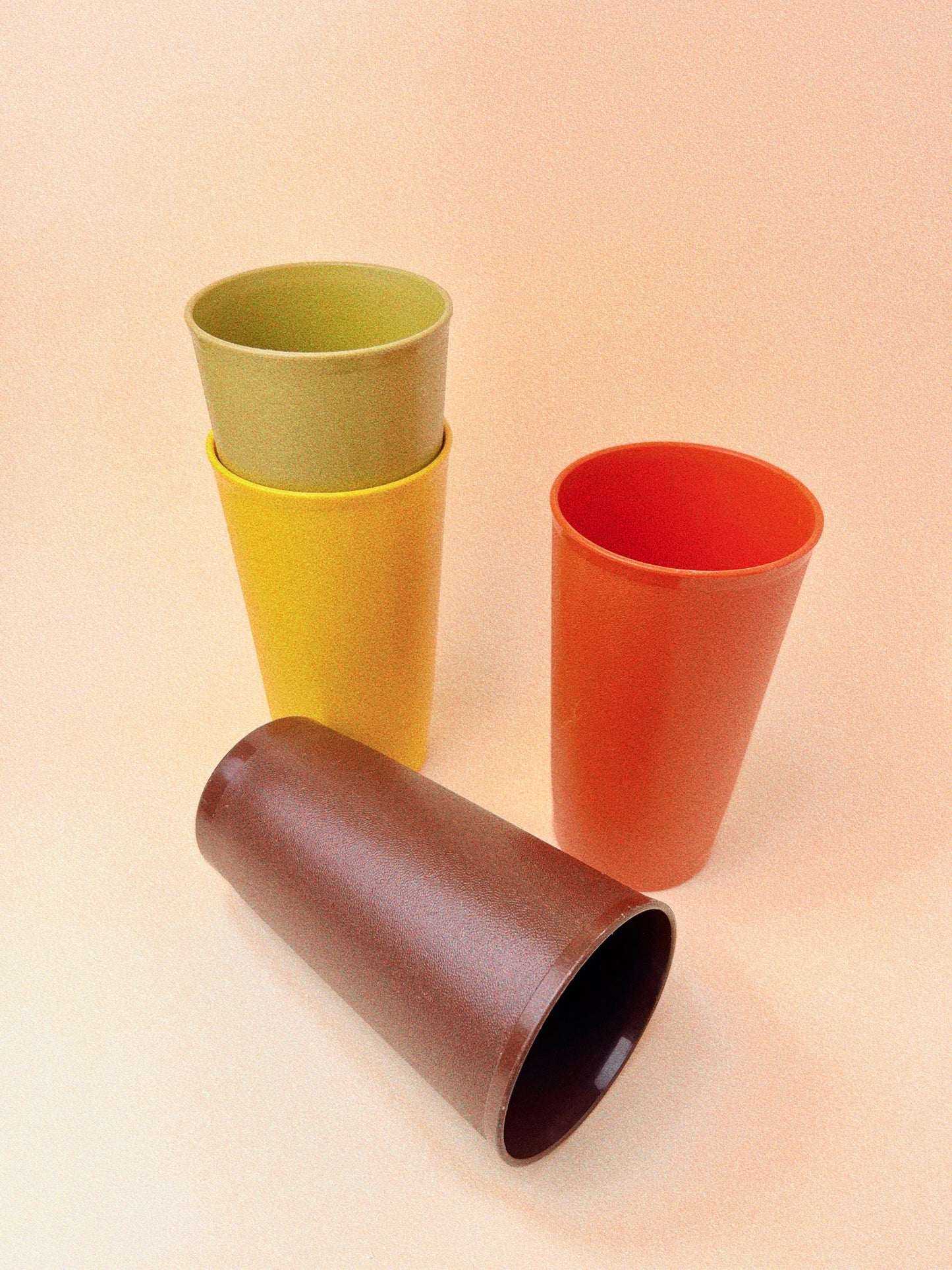 Tupperware Stackable Tumblers | Orange, Yellow, Brown, Green