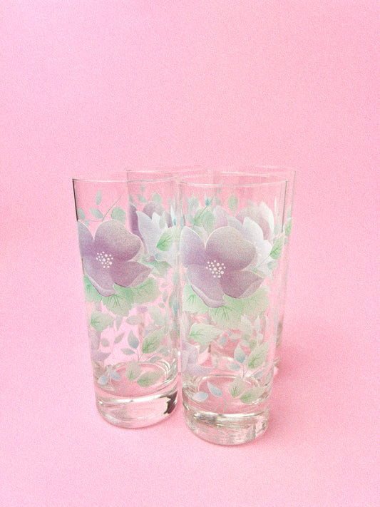 Vintage Arcopal Florentine Highball Glasses, Set of 4