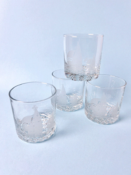 Vintage Bluenose True North Whiskey Glasses, Set of 4 | Libbey