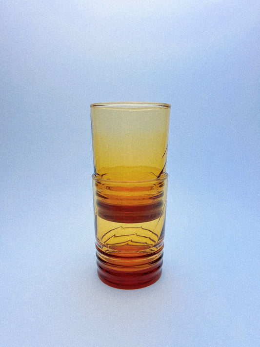 Malibu Gold Swirl Juice Glasses, Set of 2