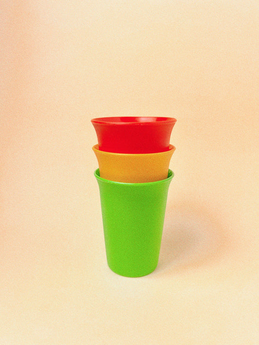 Tupperware Bell Tumblers - Set of 3 | Yellow, Orange + Yellow