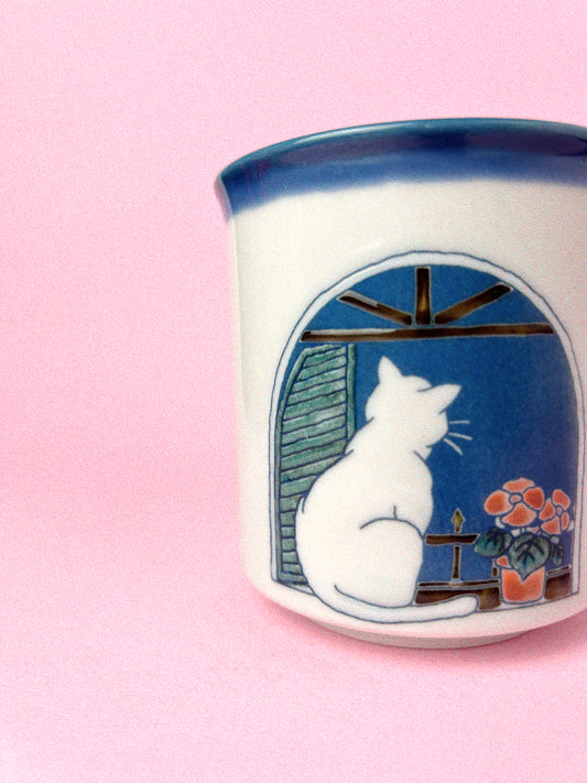 Vintage Otagiri Cat Looking out the Window Mug