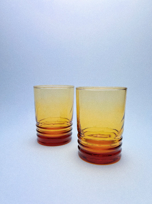 Malibu Gold Swirl Juice Glasses, Set of 2