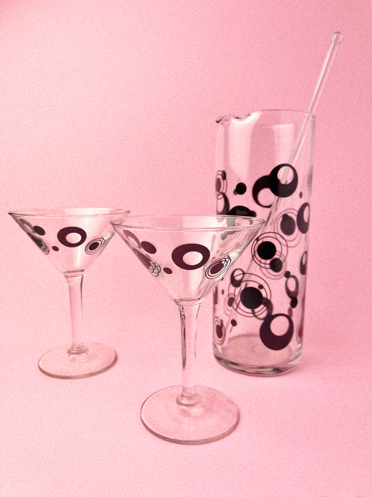 Midge Cocktail Set, Pitcher + Set of 4 Martini Glasses