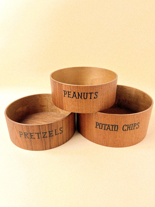 Regie Snack Trio Nesting Bowls - Bentwood Teak Veneer